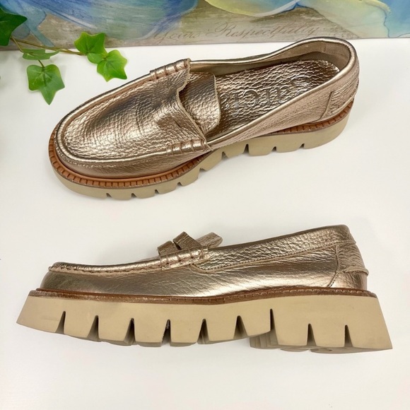 New Pedro Garcia Sebas Lug Penny Loafer in Gold 39.5 / US 9.5 - Picture 7 of 16